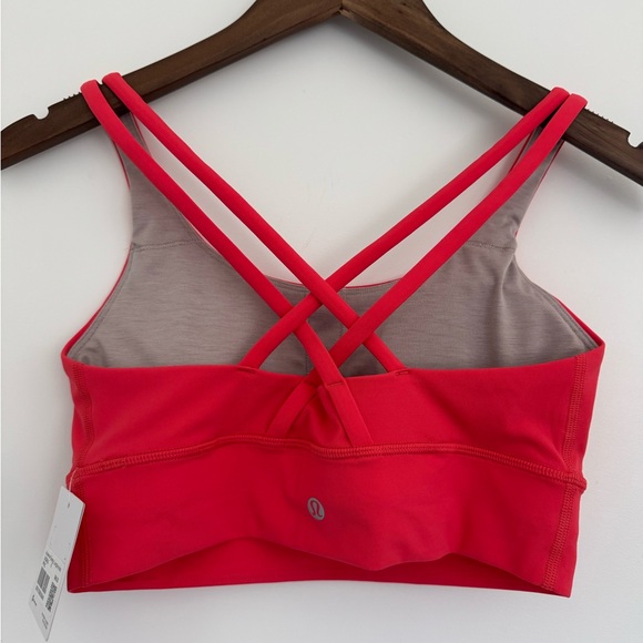 NWT Sz 6 Lululemon Energy Longline Bra Crossback Med Support B–D Cup Pink Punch - Picture 3 of 11